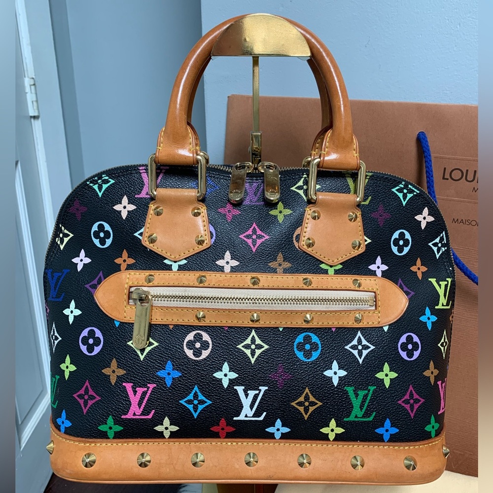 Louis Vuitton Black Multicolor Monogram Satchel